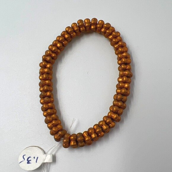 Flower Spacer Bead 50 Per Strand Copper-Colored Glass Jewelry - Picture 3 of 5